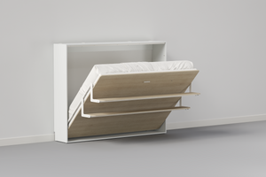 Queen / Horizontal / White Cabinet / Daybreak Platform / The Lori Bed + 2 Shelves